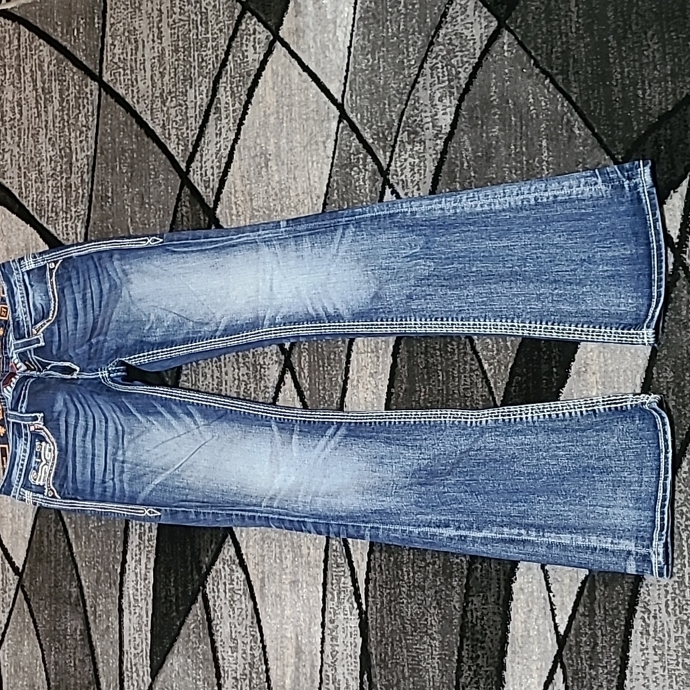 ROCK REVIVAL ENA EMBROIDERED RHINESTONES BOOT-CUT DENIM JEAN - Picture 11 of 16